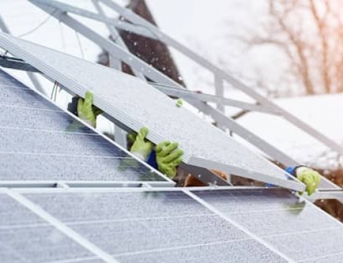 Paneles solares en invierno